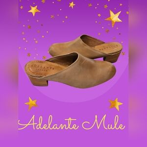 Adelante Brown Leather Mules